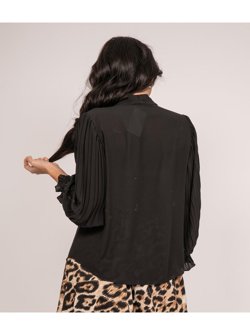Blusa plissettata FUGGIA Nero - Kiabi
