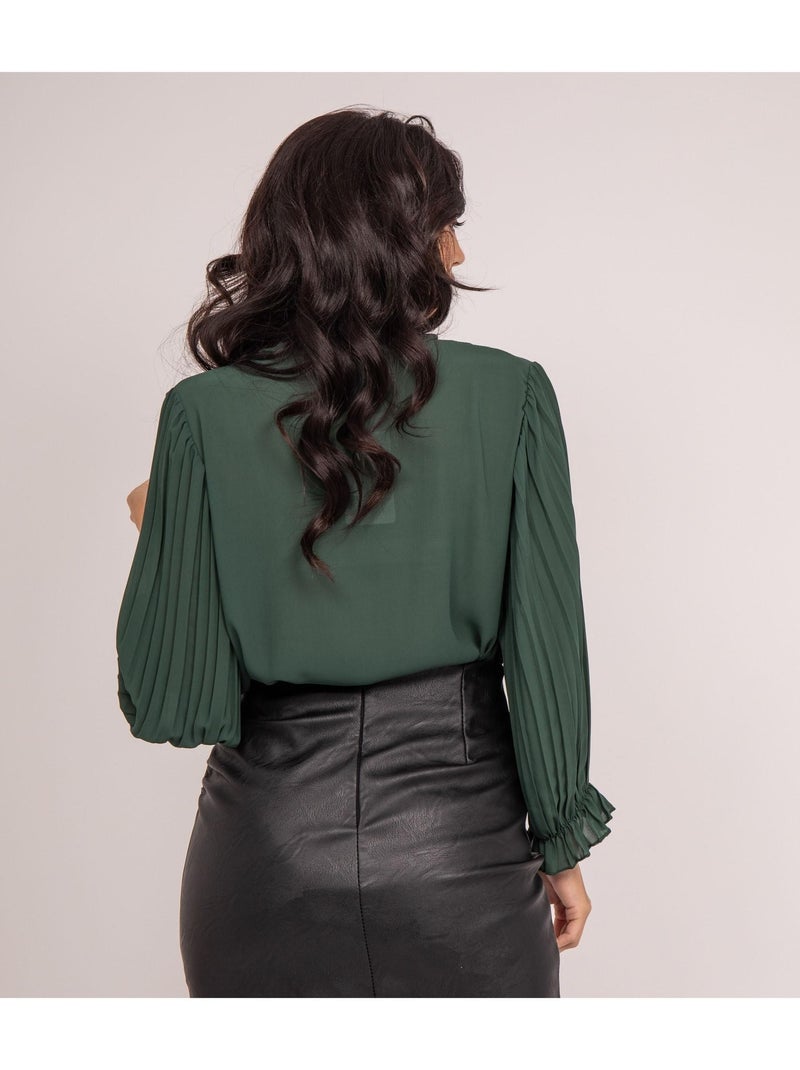 Blusa plissettata FUGGIA Verde - Kiabi