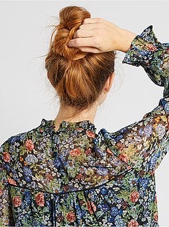 Blusa plumetis collo vittoriano - Kiabi