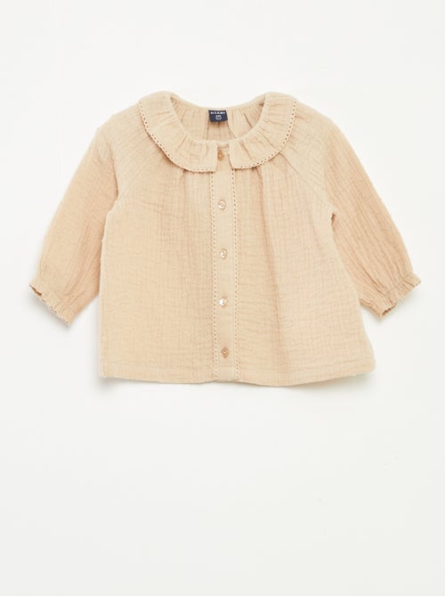 Blusa plumetis in garza di cotone - Kiabi