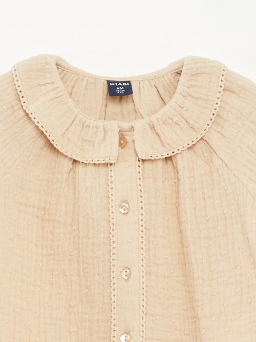 Blusa plumetis in garza di cotone - Kiabi