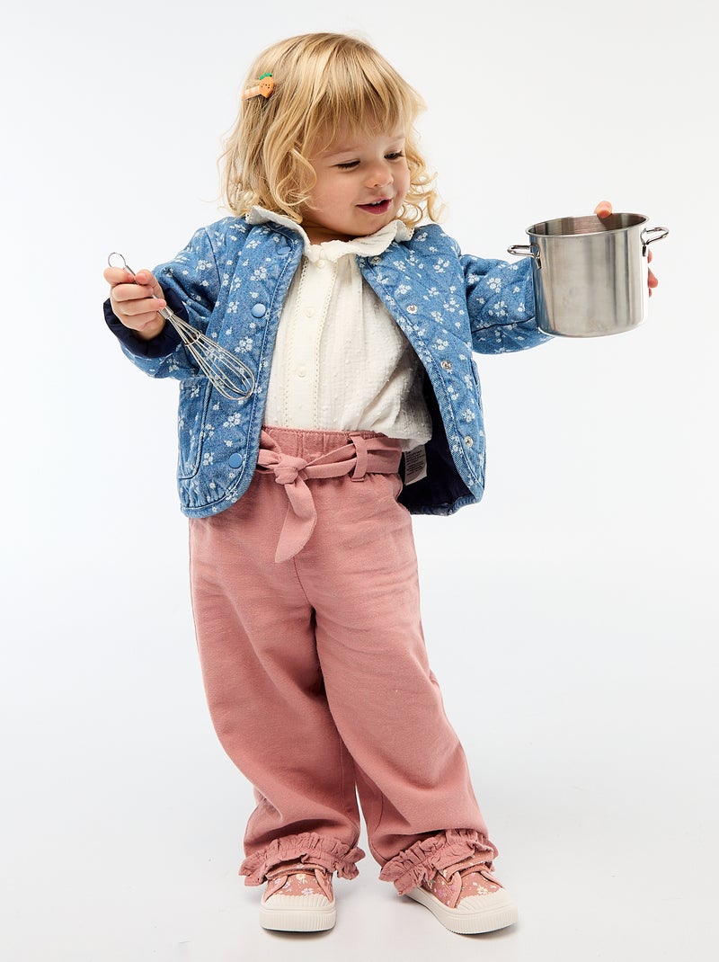 Blusa plumetis in garza di cotone Bianco - Kiabi