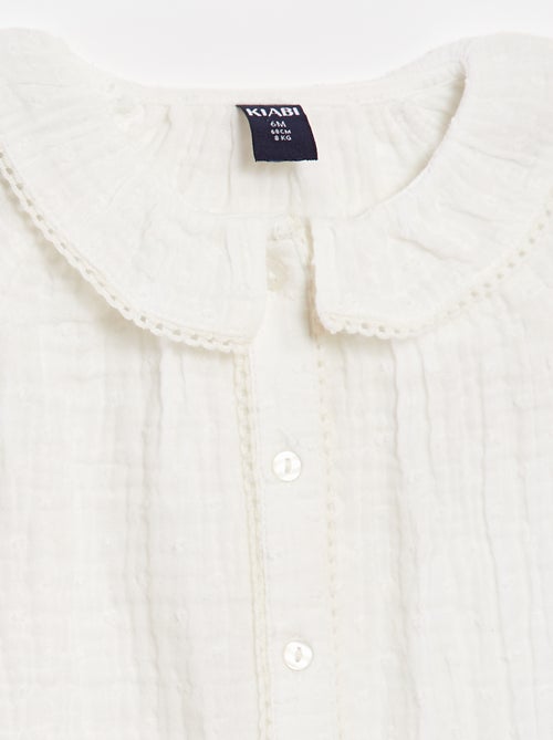 Blusa plumetis in garza di cotone - Kiabi