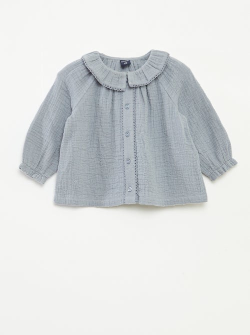 Blusa plumetis in garza di cotone - Kiabi