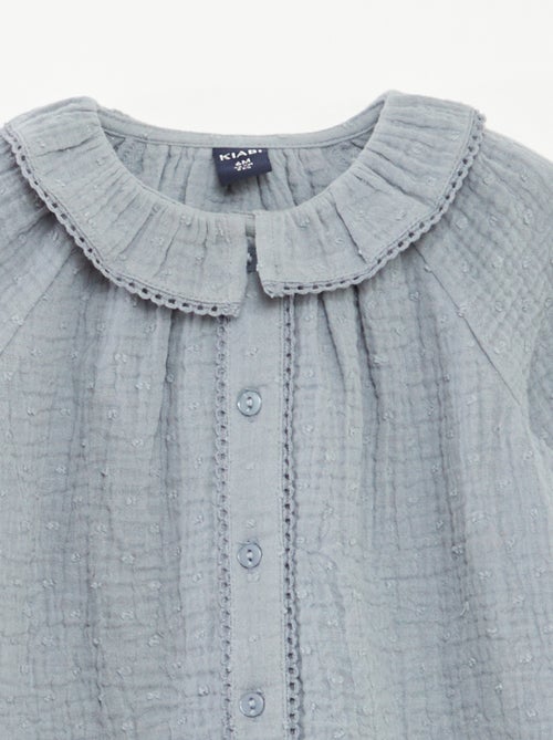 Blusa plumetis in garza di cotone - Kiabi