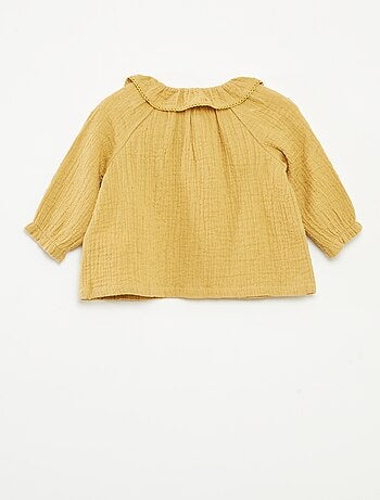 Blusa plumetis in garza di cotone