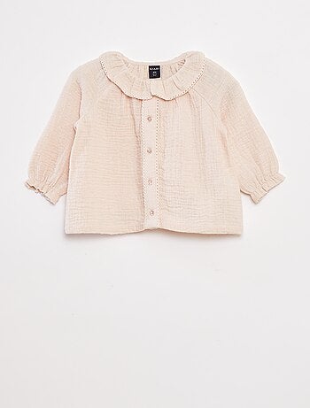 Blusa plumetis in garza di cotone