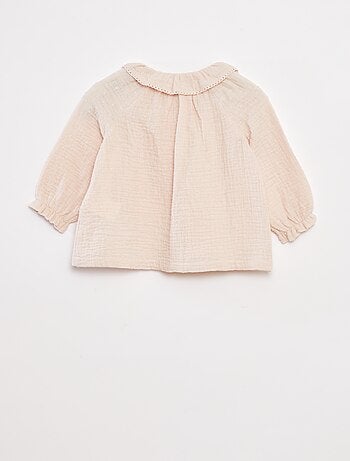 Blusa plumetis in garza di cotone