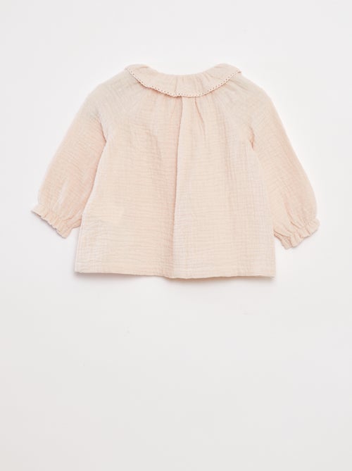 Blusa plumetis in garza di cotone - Kiabi