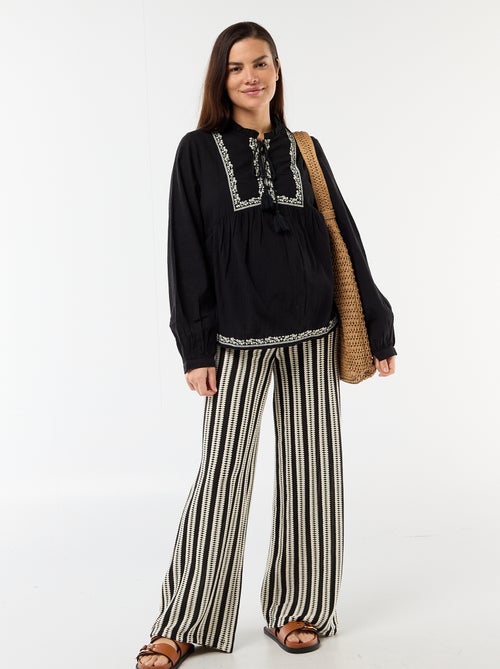 Blusa premaman ricamata in garza di cotone - Kiabi