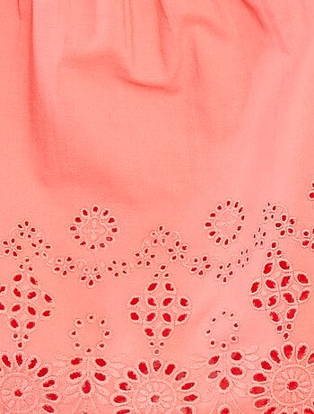 Blusa punto smock con ricamo sangallo