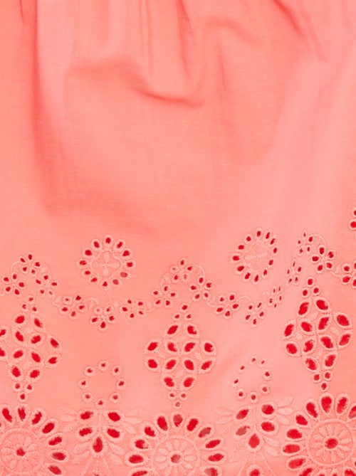 Blusa punto smock con ricamo sangallo - Kiabi