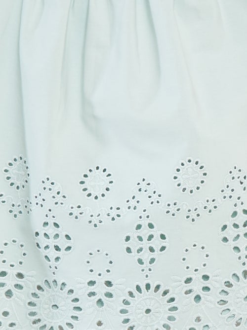 Blusa punto smock con ricamo sangallo - Kiabi