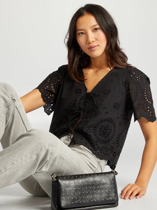 Blusa ricamata con fiocchi - Kiabi