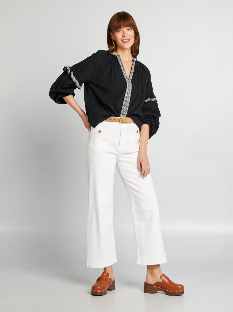 Blusa ricamata NERO - Kiabi