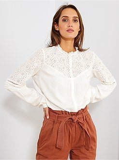 Blusa ricamo inglese - Kiabi