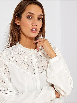 Blusa ricamo inglese - Kiabi