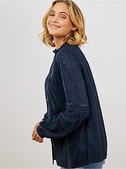 Blusa ricamo inglese - Kiabi