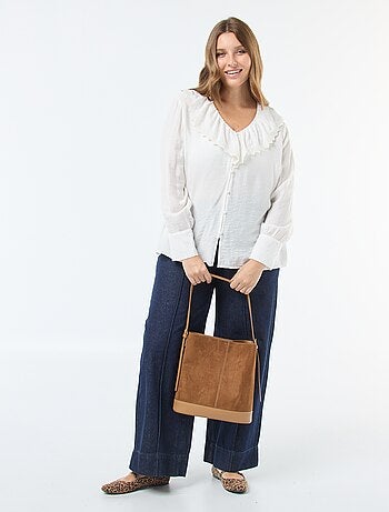 Blusa satinata con colletto alla Claudine 'Vero Moda'