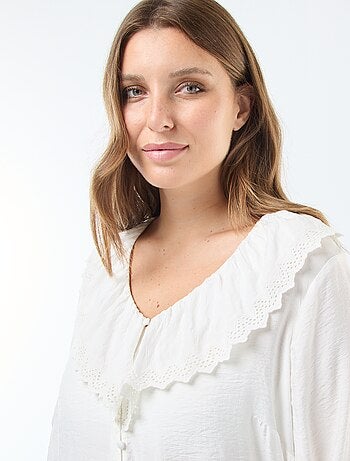 Blusa satinata con colletto alla Claudine 'Vero Moda'