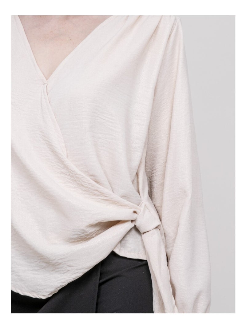 Blusa satinata ONESTA Ecru - Kiabi
