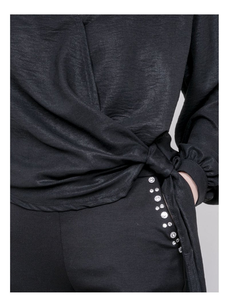 Blusa satinata ONESTA Nero - Kiabi