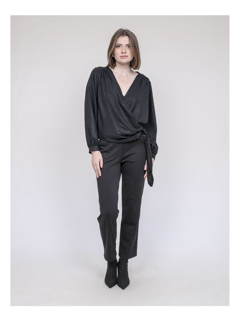 Blusa satinata ONESTA Nero - Kiabi