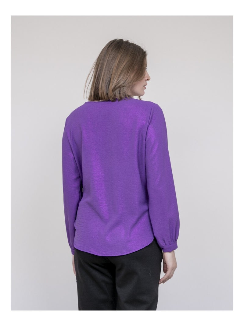 Blusa satinata ONESTA Viola - Kiabi