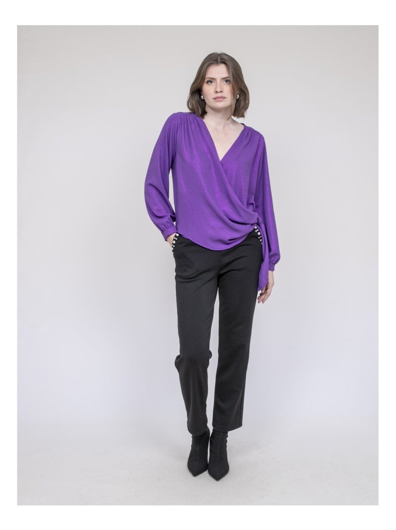 Blusa satinata ONESTA Viola - Kiabi
