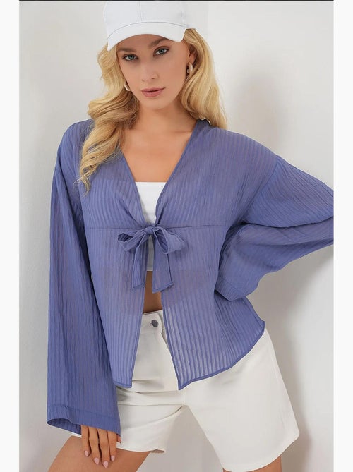 Blusa scollo a v con fiocco bdart - Kiabi Blusa scollo a v con fiocco bdart - Kiabi