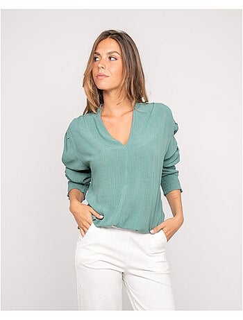 Blusa scollo a V lurex OZAME