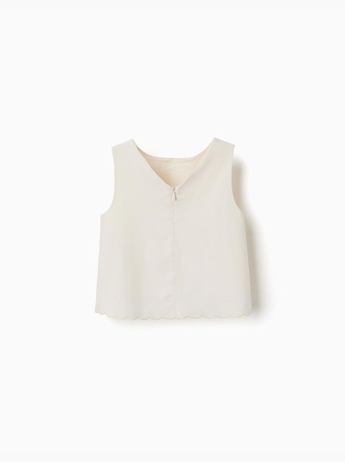 Blusa senza maniche a trapezio con orlo smerlato - Kiabi