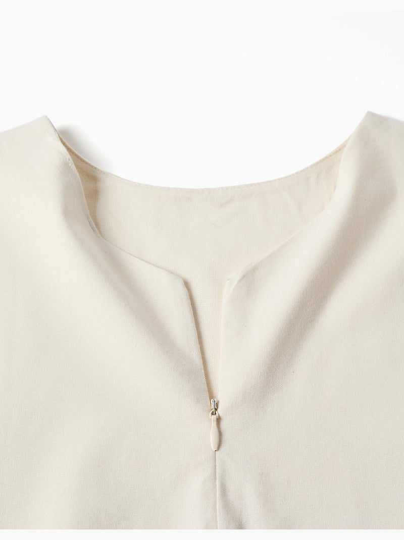 Blusa senza maniche a trapezio con orlo smerlato Bianco - Kiabi