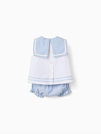 Blusa senza maniche + bloomers in cotone
