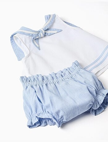Blusa senza maniche + bloomers in cotone