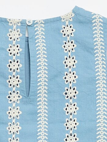 Blusa senza maniche con ricami all-over