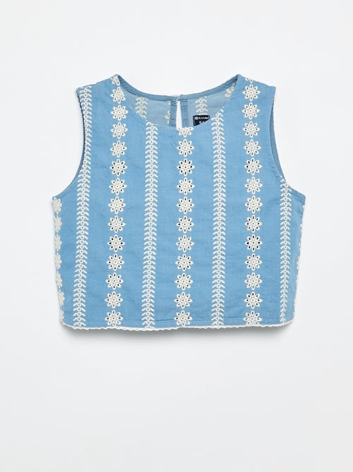 Blusa senza maniche con ricami all-over - Kiabi Blusa senza maniche con ricami all-over - Kiabi