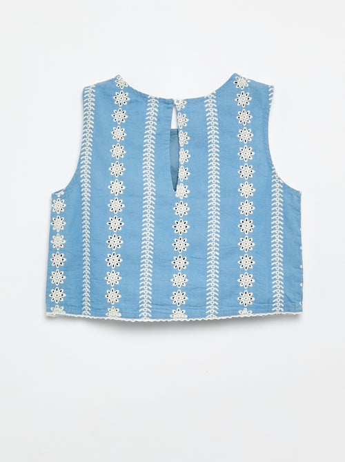 Blusa senza maniche con ricami all-over - Kiabi Blusa senza maniche con ricami all-over - Kiabi