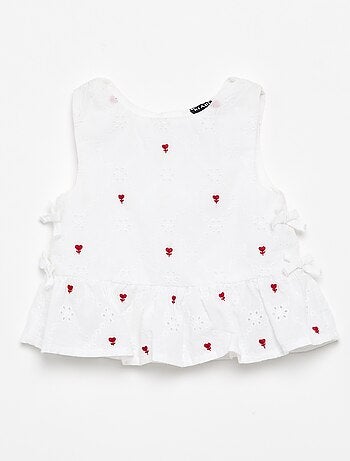 Blusa senza maniche con ricami