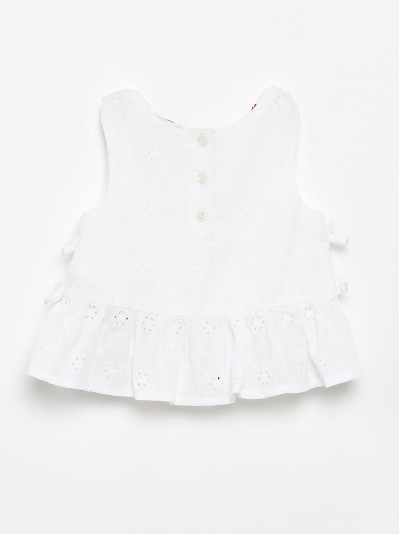 Blusa senza maniche con ricami Beige - Kiabi