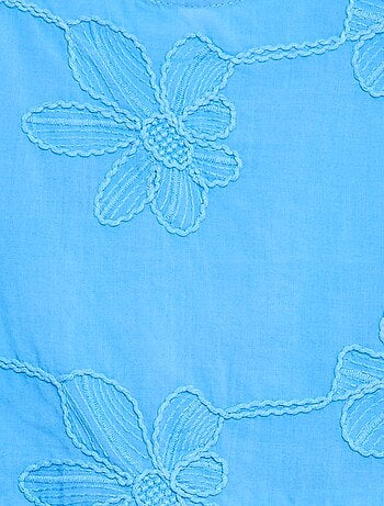 Blusa senza maniche con ricami floreali