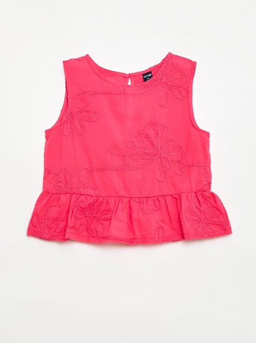 Blusa senza maniche con ricami floreali - Kiabi