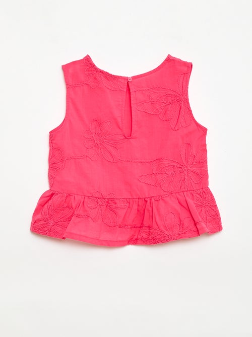 Blusa senza maniche con ricami floreali - Kiabi