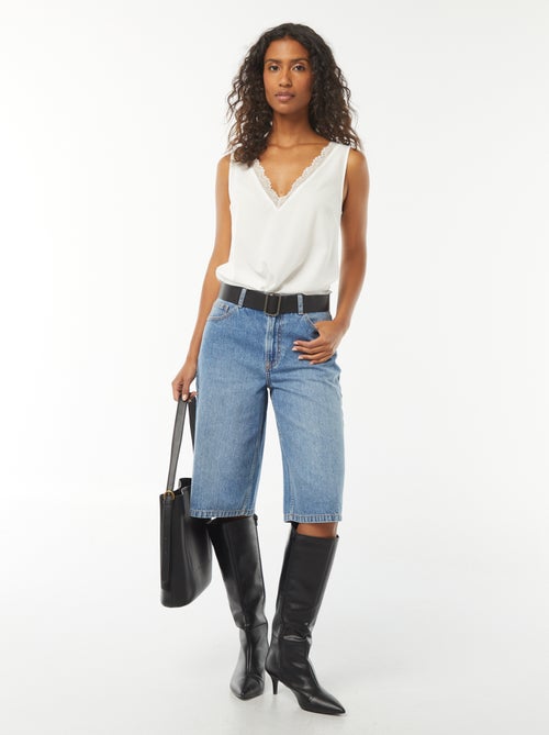 Blusa senza maniche con scollo in pizzo - Kiabi