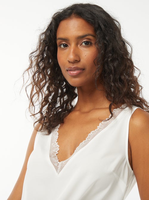 Blusa senza maniche con scollo in pizzo - Kiabi