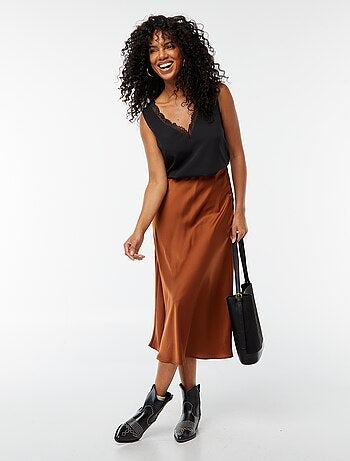 Blusa senza maniche con scollo in pizzo
