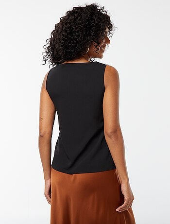 Blusa senza maniche con scollo in pizzo