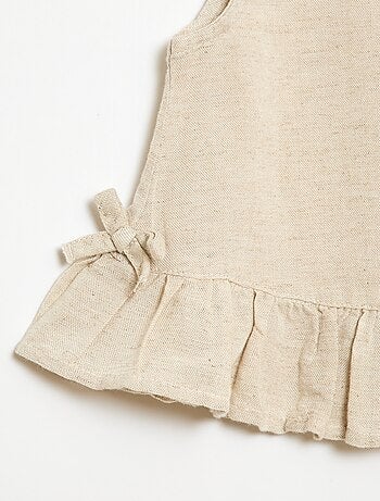 Blusa senza maniche con volant e fiocchi
