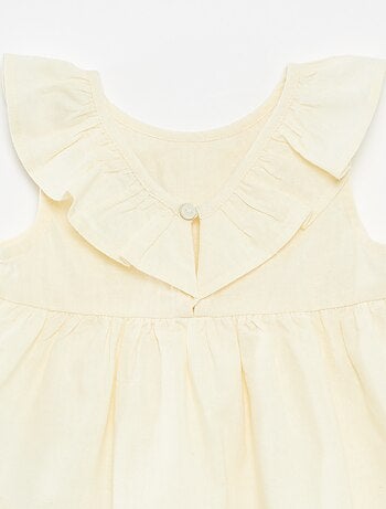 Blusa senza maniche con volant sul davantino
