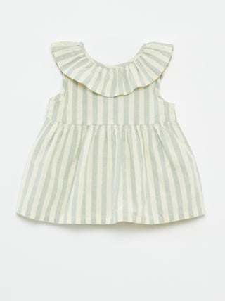 Blusa senza maniche con volant sul davantino
